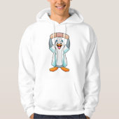 Pinguïn als arts met gips hoodie (Voorkant)
