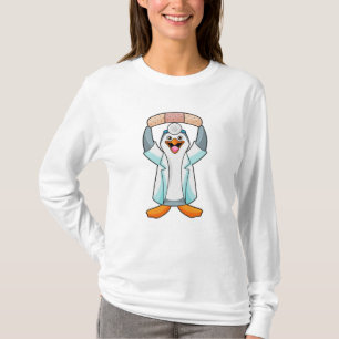 Pinguïn als arts met gips t-shirt