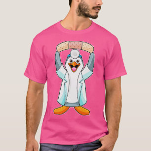 Pinguïn als arts met gips t-shirt