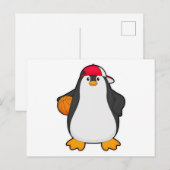 Pinguïn als basketballspeler met basketbal briefkaart (Voorkant / Achterkant)