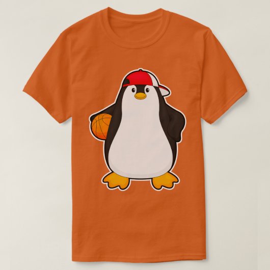 Pinguïn als Basketballspeler met Basketball T-shirt (Design voorkant)