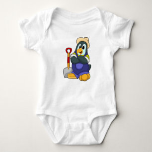 Pinguïn als boer met schittering romper