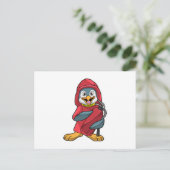 Pinguïn als brandblusapparaat met brandblusapparaa briefkaart (Staand voorkant)