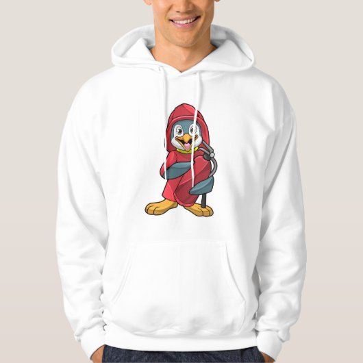 Pinguïn als brandblusapparaat met brandblusapparaa hoodie (Voorkant)
