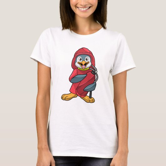Pinguïn als brandblusapparaat met brandblusapparaa t-shirt (Voorkant)