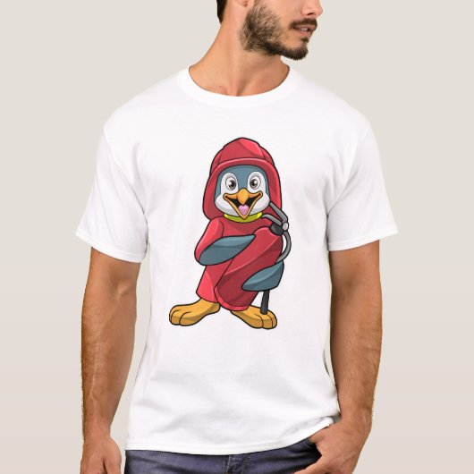 Pinguïn als brandblusapparaat met brandblusapparaa t-shirt (Voorkant)