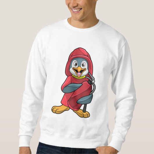 Pinguïn als brandweerman met blusapparaat trui (Voorkant)
