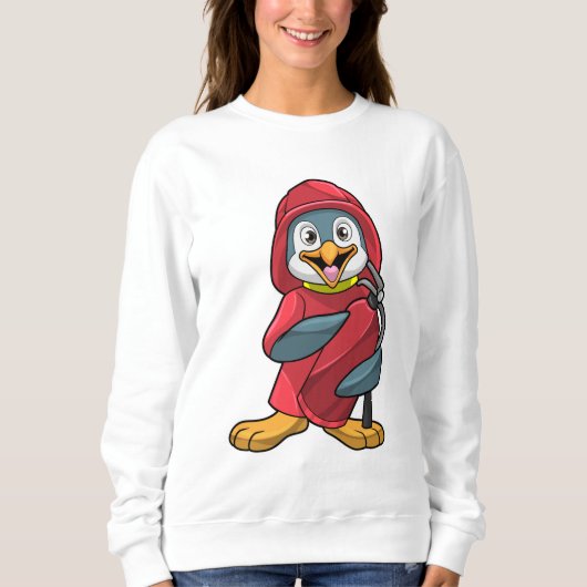 Pinguïn als brandweerman met blusapparaat trui (Voorkant)