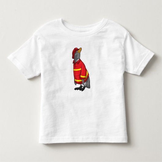 Pinguïn als brandweerman met Helmet Kinder Shirts (Voorkant)