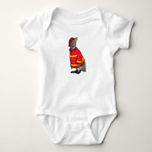 Pinguïn als brandweerman met Helmet Romper