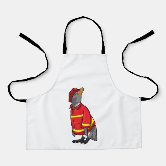 Pinguïn als brandweerman met Helmet Schort (Voorkant)