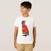 Pinguïn als brandweerman met Helmet T-shirt (Voorkant volledig)