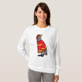 Pinguïn als brandweerman met Helmet T-shirt (Voorkant volledig)