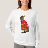 Pinguïn als brandweerman met Helmet T-shirt (Voorkant)