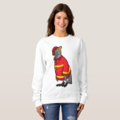 Pinguïn als brandweerman met Helmet Trui (Voorkant volledig)