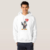 Pinguïn als Bruidegom met Hartballon Hoodie (Voorkant volledig)