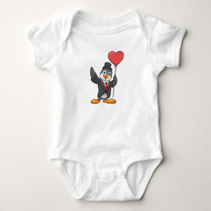 Pinguïn als Bruidegom met Hartballon Romper