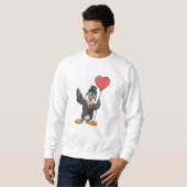 Pinguïn als Bruidegom met Hartballon Trui (Voorkant volledig)