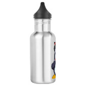Pinguïn als bruidegom met lint en hoed waterfles (Links)