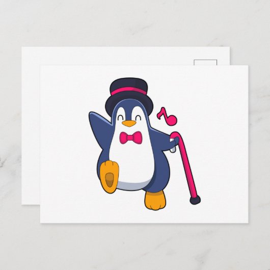 Pinguïn als bruidegom met stropdas briefkaart (Voorkant / Achterkant)