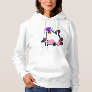 Pinguïn als gealigneerde Skater met gealigneerde S Hoodie