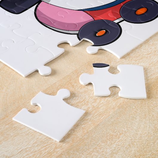 Pinguïn als gealigneerde Skater met gealigneerde S Legpuzzel (Zijkant)