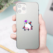 Pinguïn als gealigneerde Skater met gealigneerde S Sticker (Telefoon)