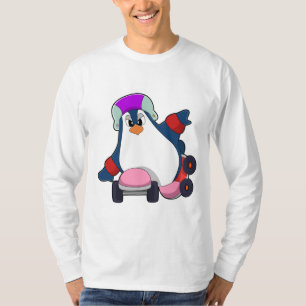 Pinguïn als gealigneerde Skater met gealigneerde S T-shirt