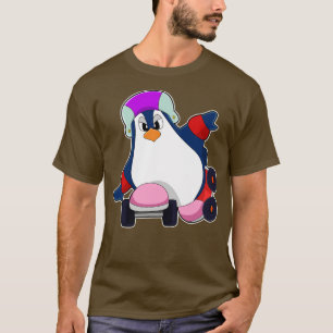 Pinguïn als gealigneerde Skater met gealigneerde S T-shirt