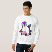 Pinguïn als gealigneerde Skater met gealigneerde S Trui (Voorkant volledig)