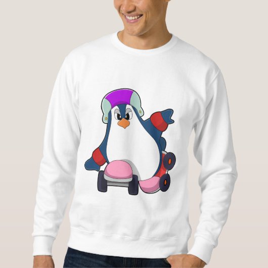 Pinguïn als gealigneerde Skater met gealigneerde S Trui (Voorkant)