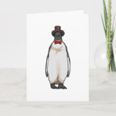 Pinguïn als heer met hoed kaart (Voorkant)