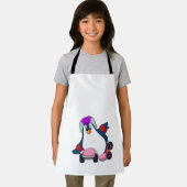 Pinguïn als Inline Skater met Inline Skates Schort (Insitu)