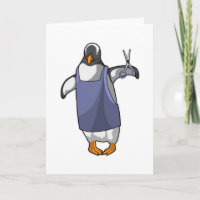 Pinguïn als kapper met schaar