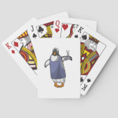 Pinguïn als kapper met schaar pokerkaarten (Achterkant)
