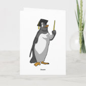 Pinguïn als leraar met aanwijsstok kaart (Achterkant)
