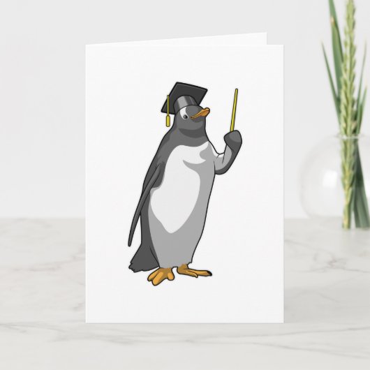 Pinguïn als leraar met aanwijsstok kaart (Voorkant)
