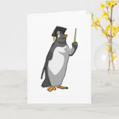 Pinguïn als leraar met aanwijsstok kaart (Gele Bloem)