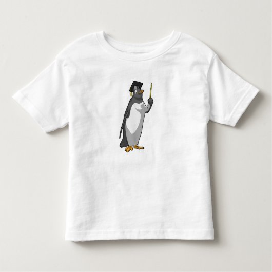 Pinguïn als leraar met wijzer kinder shirts (Voorkant)
