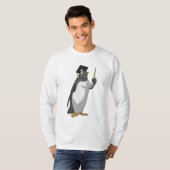 Pinguïn als leraar met wijzer t-shirt (Voorkant volledig)