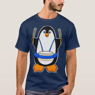 Pinguïn als muzikant met rum t-shirt