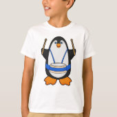 Pinguïn als muzikant met rum t-shirt (Voorkant)