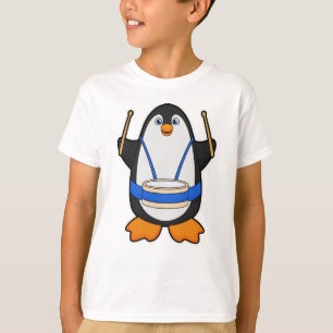 Pinguïn als muzikant met rum t-shirt