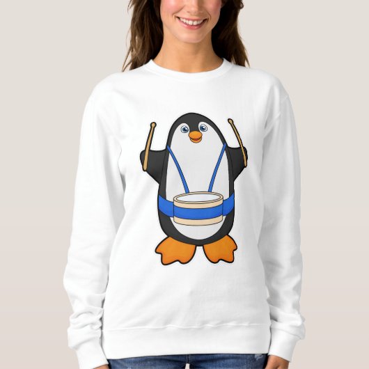 Pinguïn als muzikant met rum trui (Voorkant)