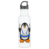 Pinguïn als muzikant met rum waterfles  (Voorkant)