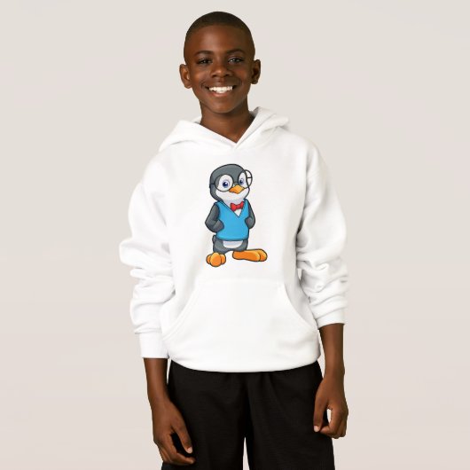 Pinguïn als Nerd met bril (Voorkant volledig)