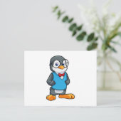 Pinguïn als Nerd met bril Briefkaart (Staand voorkant)