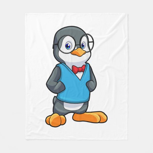 Pinguïn als Nerd met bril Fleece Deken (Voorkant)