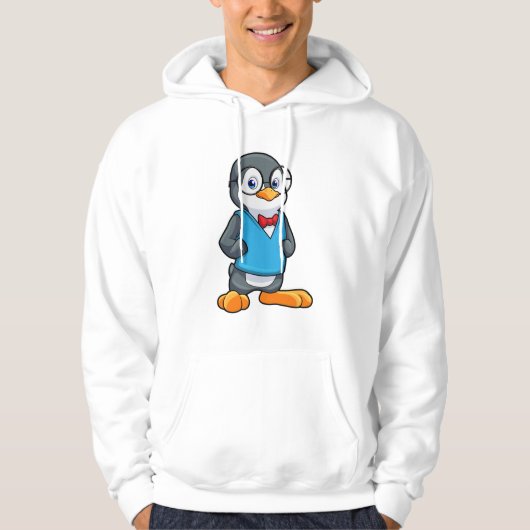 Pinguïn als Nerd met bril Hoodie (Voorkant)