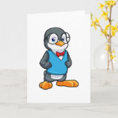 Pinguïn als Nerd met bril Kaart (Gele Bloem)
